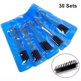 Machines 30 Sets Tattoo Tube Tip Cleaning Brush For Accessories Airbrush Spray Gun Cleaning Repair Tool Kit Needle Brush Set