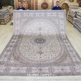 Carpets 9'x12' Vantage Classic Rug Large Cream Antique Persian Handmade Carpet (LH166A)