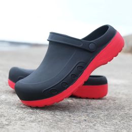 Men Chef Clogs Men Kitchen Shoes EVA Injection Shoes Anti-slip Outsole Comfortable Garden Clogs Waterproof Sandal Big Size 36-49 240408