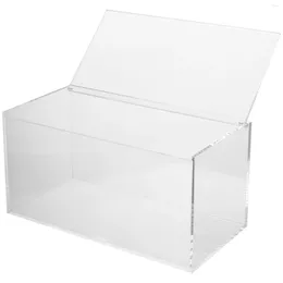 Storage Bags Clear Plastic Container Box Lid Small Tiny Boxes Display Case Figurine Stand 20X10.3CM Organizer Transparent Acrylic