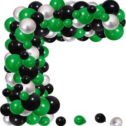 Party Decoration 122Pcs Green Black Balloon Garland Kit Arch Metallic Silver Latex Balloons Wedding Bridal Baby Shower Birthday Decor