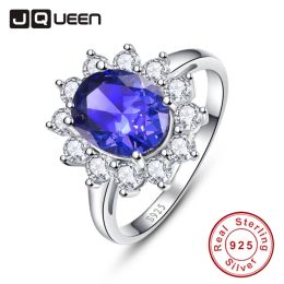 Rings AAA+ 925 Sterling Silver Jewelry Wholesale Classic Blue Ring Stone 4.4ct Natural Tanzanite Rings for Women Size 925 Fine Jewelry