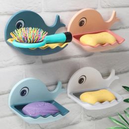 Dishes Shower Portable No Punching Fish Shape Soap Box Dish Holder Pads Bathroom Storage Tray Rack Accessories Organisation Supplies