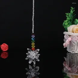 Decorative Figurines Multicoloured Crystal Ball Pendant Car Charm Wall Window Hanging Ornament With Rainbow Bead