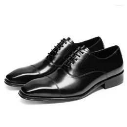Dress Shoes Men Designer Social With Suit Luxury Leather Stylish Lace-up Wear Resistant Minimalist Style Business Zapato 117