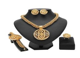 Earrings Necklace Longqu Dubai Gold Bridal Jewellery Sets Nigerian Woman Accessories Set Fashion 2021 Design Whole47407217348484