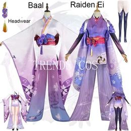 Anime Costumes Anime Cosplay Raiden Ei Blzebul Cosplay Come Raiden Shogun Kimono Blzebul Outfits For Comic Con Hallown Party Y240422