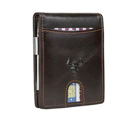 RFID Leather Slim Wallet For Men Money Clip Minimalist Smart Male Purse Card Holder With Zipper Coin Pocket2383620