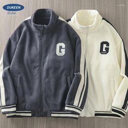Men's Hoodies American Style Lamb Autumn Winter Warm Printed Cotton Clothing Stand Up Collar Fleece Jacket For And Women's StyleS