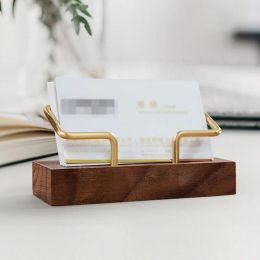 Holders Natural Wood Business Card Holder Pocket Slim Business Card Credit Black Walnut Colour Business Magnetic Card Case