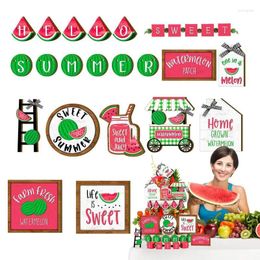 Window Stickers Summer Watermelon Tiered Tray Decor 21pcs Farmhouse Set Standing Sign Garland Banner