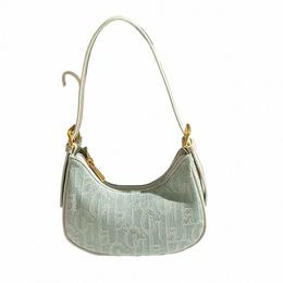 small Handbags Denim Half Mo Underarm Bags for Women Cute Vintage Jeans Shoulder Bags 2023 Summer Ladies Hobo Shoppr Bag g2vY#
