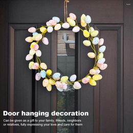 Decorative Flowers 36cm Door Hanging Easter Egg Wreath Creative Eggs Garland Ornaments Festival Theme Party Supplies