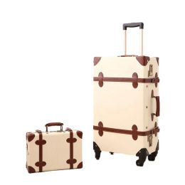 Sets Retro Suitcase Trolley Luggage Set Women Cabin Travel suitcase Rolling Luggage Bag Universal Wheel 20 inch Men Password Trunk