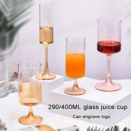 Wine Glasses (Can Engrave Logo) 290/400ML Gradient Color Two-pack Beer Cups Large-capacity Water Glass Party Drink Bar Juice