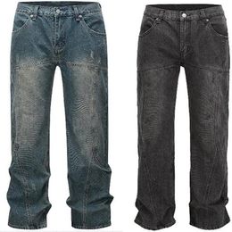 Patchwork Jeans Men Women Best Quality Loose Casual Washed Denim Pants