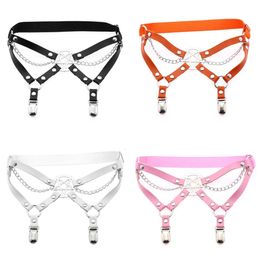 Cosplay New Rock Pub Girl Sexy Studded Star Leather Rivet Punk Goth Haruku Handmade Garter Belt Leg Chain Factory Price Expert Design Quality Latest Style