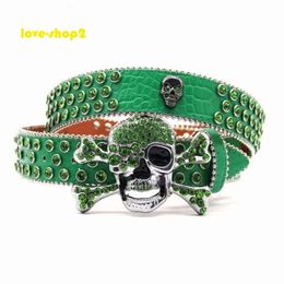 Men Women Bb Simon Belt Luxury Designer Belt Retro Needle Buckle Belts 20 Color Crystal Diamond Skull Buckle Belt Luxury Designer Belt Simon Belts Punk Belts 207