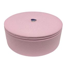 Strands 10*10*4 cm Packaging Pink Leather Round Box Bracelet Jewellery Display Gift Box For Women Europe Diy Velvet Bracelet Box Storage