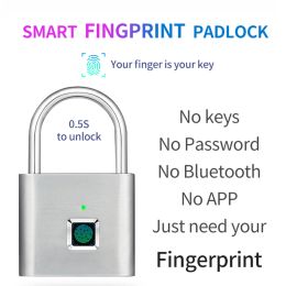 Control Smart Biometric Fingerprint Door Padlock Rechargeable Door Lock Fingerprint Smart Padlock Fingerprint Lock for Toolbox Drawer