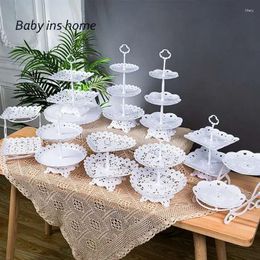 Plates Cake Stand Home Party Display Wedding Decoration Plastic Birthday Tray Dessert Fudge Desktop Afternoon Tea