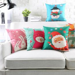 Pillow Christmas Covers Decorative Case Vintage Linen Snowman X'max Tree Cover 45cm 45cm/60x60cm/30x50cm