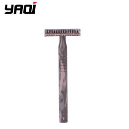 Blades YAQi Camouflage Color Brass Handle 3 pcs Men Safety Razor Travel Set