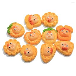 Decorative Flowers 50/100/pc Kawaii Cartoon Flatback Cookies Flower Resin Biscuits For Decoration