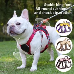 Dog Apparel Harness Vest With Nylon Strap For Puppies Adjustable Pet Chest Outdoor Travel Lead