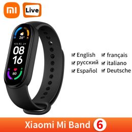 Wristbands Xiaomi Mi Band 6 Smart Bracelet 5 Color AMOLED Blood Oxygen Smart band Fitness Traker Heart Rate Bluetooth Waterproof Miband 6