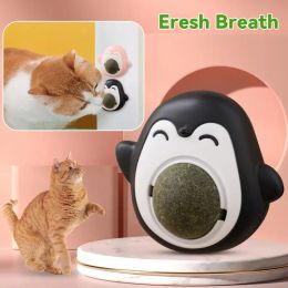 Toys Catnip Balls Cat Mint Toy Grinding Teeth Mint Ball Edible Safety Healthy Snack Rotatable Wall Stickon Toys for Pet Supplies