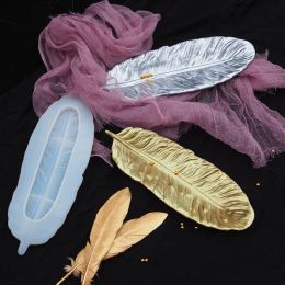 &equipments DIY Feather Silicone Tray Mold Crystal Epoxy Resin Mold Mirror Dish mold For Jewelry making