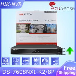 Lens HIK 8CH PoE AcuSense 4K NVR DS7608NXIK2/8P AI By Camera Facial Recognition 2 SATA interfaces Playback Network Video Recorders