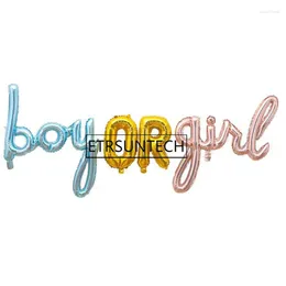 Party Decoration 100sets Gender Reveal Balloon Girl Or Boy Letter Foil Balloons Baby Shower 1st First Birthday Decorations