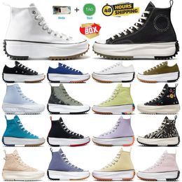 Designer Sneakers Shoes Sneaker trainers shoe men women Run Canvas Thick Bottom Black White Motion green pink blue walk gum keith floral embroidery lemon dark moss