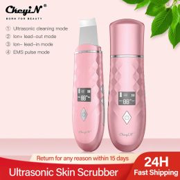 Instrument Usb Rechargeable Facial Skin Scrubber Ultrasonic Blackhead Remover Professional Warm Scraper Face Skin Cleaning Tool Led Screen