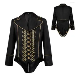 Men's Suits Band Drummer Coat Victorian Costume Vintage Military Punk Jacket Golden Star Performance Tuxedo Steampunk Marching