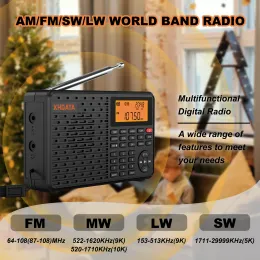 Radio XHDATA D109 Radio FM Stereo Digital Portable Radio AM SW MW FM Radio Receiver Bluetoothcompatible Radio Support TF Card Player