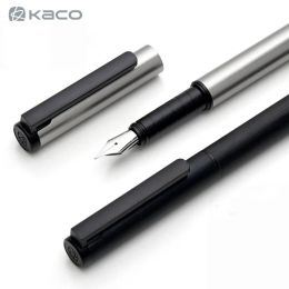 Pens KACO Fountain Pens Luxury Set Black 0.5mm F Nib Steel Ink Pens Simple Business Signing Pen Writing Pens School Supplies