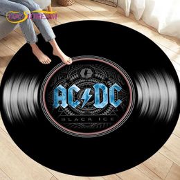 Carpet ical Music Vinyl Record Round RugCarpets for Living Room Chair DecorationChildrens Play Crawling Soft Non-slip Floor Mat T240422