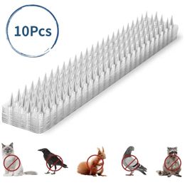 10Pcs Plastic Bird Spike Strips Repellent for Cats Anti Repeller Outdoor Squirrel Garden Fences Control Spikes 240412