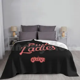 Blankets Grease-Pink Ladies Blanket For Sofa Bed Travel Grease Musical Music Retro Vintage Fanboy Classics Cinema