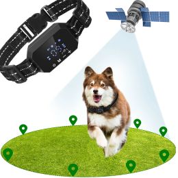 Collars GPS Wireless Dog Fence, Electric Shock Vibrate , Range 1003300 Ft, Adjustable Warning Strength, Rechargeable, Pet Containme