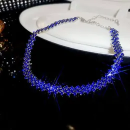 Choker Shiny Full Rhinestone Necklace Fashion Luxury Collarbone Personalized Geometric Chain