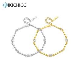 Bangles KIKICHICC 925 Sterling Silver Marquise CZ Zircon Beada Chain Tennis Women Luxury Wholesale Fine Jewelry 2024 Crystals