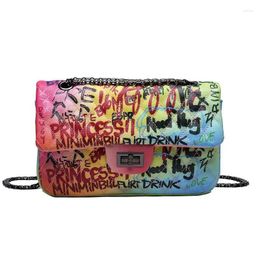 Shoulder Bags Luxury Graffiti Messenger Brand Bag Large Tote Designer Leather Handbags Ladies Bolsos Feminina