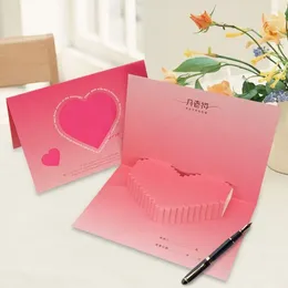 Gift Wrap Paper Sculpture Valentine's Up Cards Three-dimensional Creative 3D Heart Greeting Card Handmade Gradient Colour