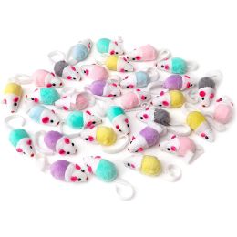 Toys 1020pcs Small Interactive Cat Toys Mice with Catnip Rattle Sound Mouse for Indoor Cats Kitten Play Assorted Color Mice Cat Toys