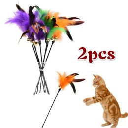 Toys 2 Pcs Cat Toy Bell Feather Funny Cat Rod Toy Cat Toys Interactive Cat Accessories Pet Cat Supplies