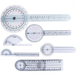 Decorative Figurines 6 Pcs Ruler Spinal Finger Goniometer Protractor Protractors Multi-Ruler 180/360 Degree Measuring Tool